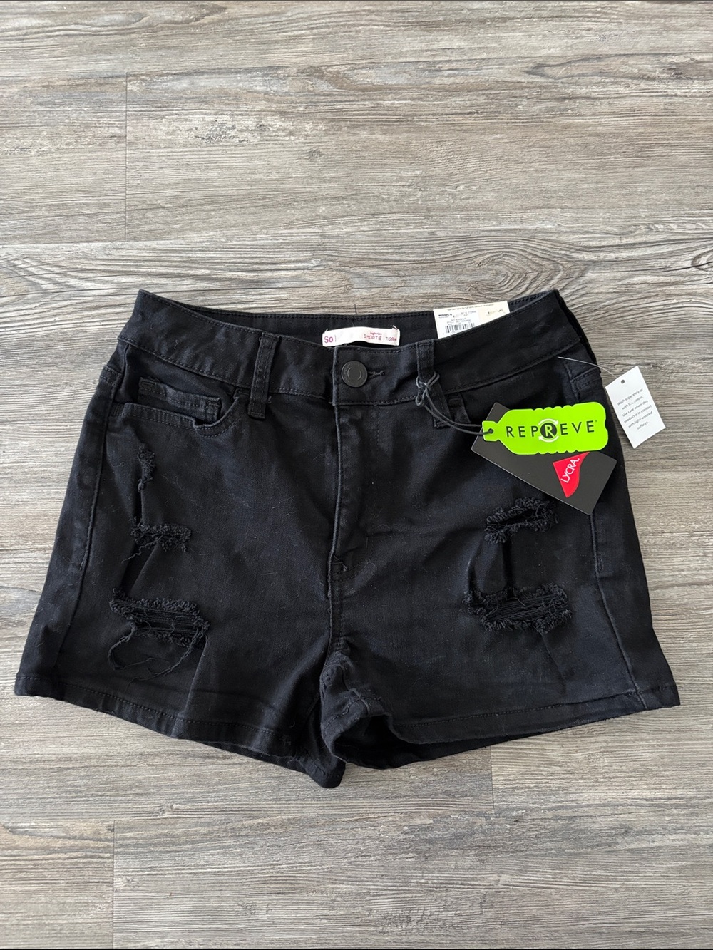 Black Distressed Women's Shorts